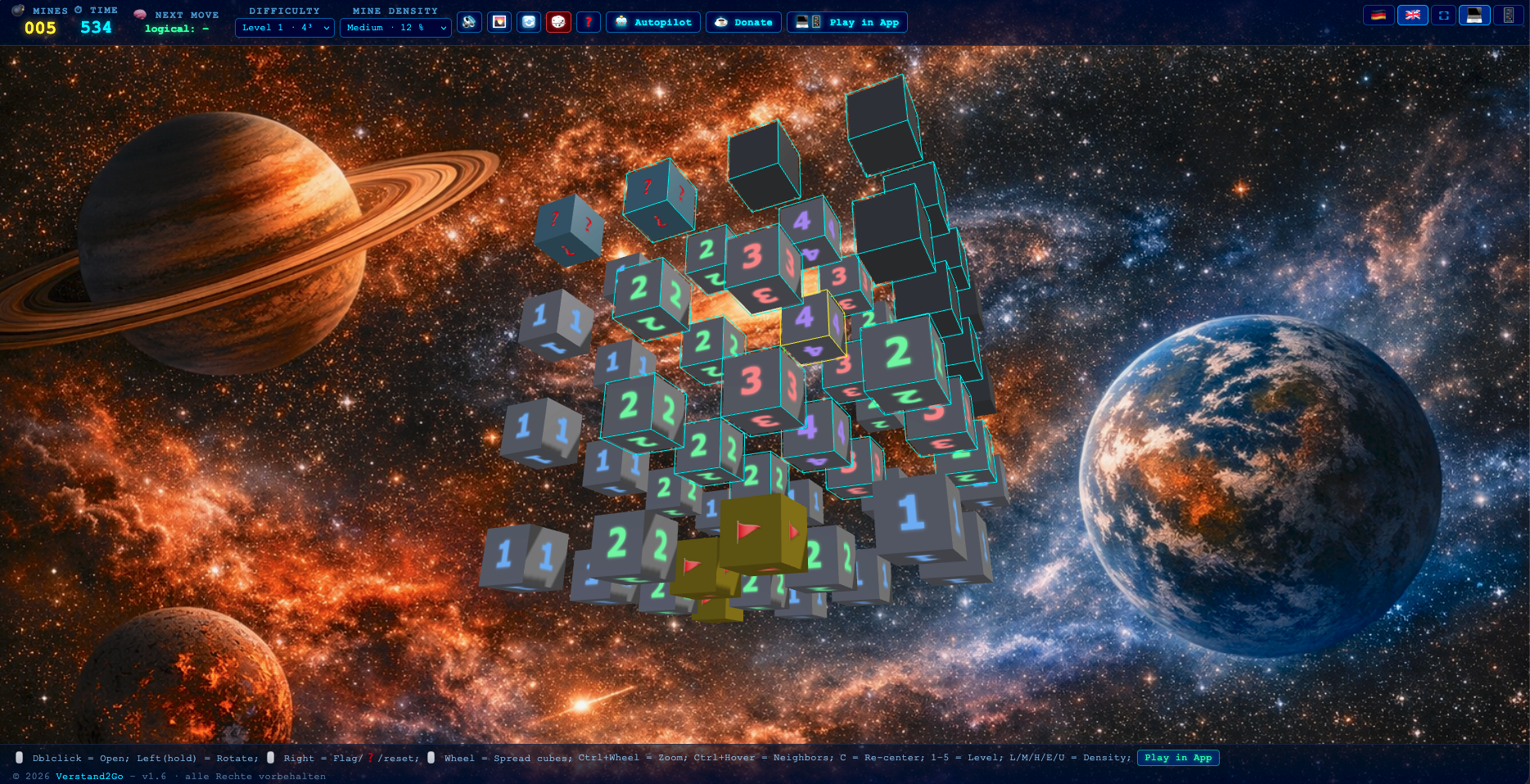 Minesweeper 3D – 3D cube grid browser game